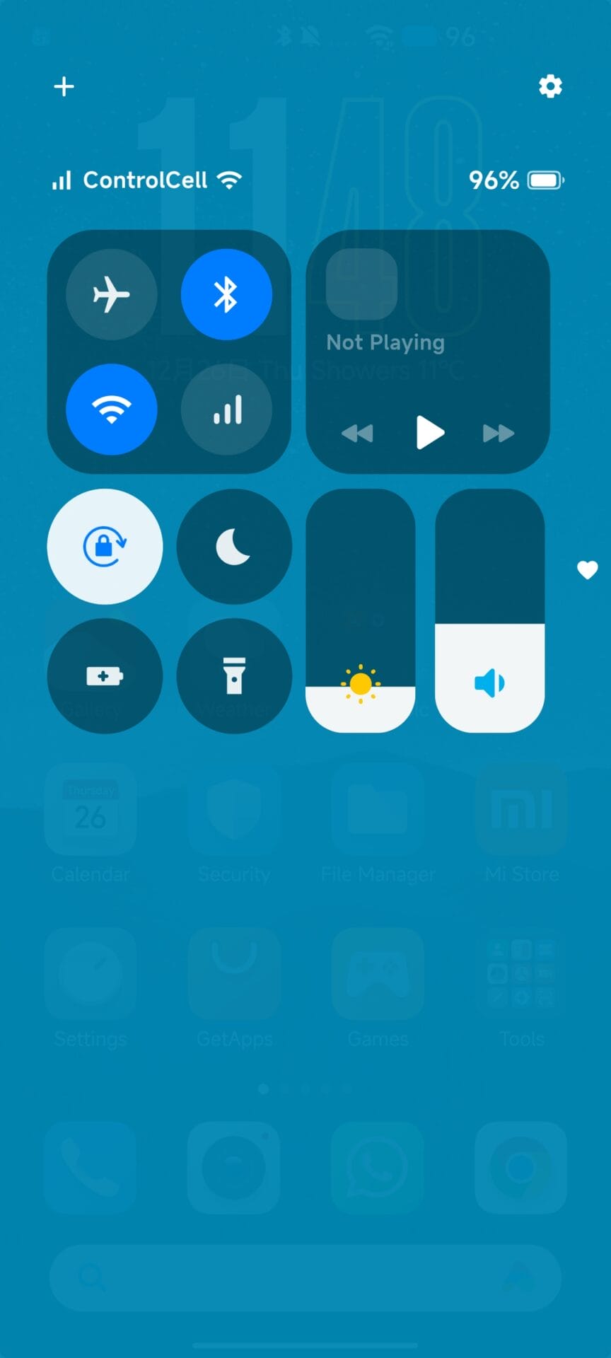Control Center iOS 18 7