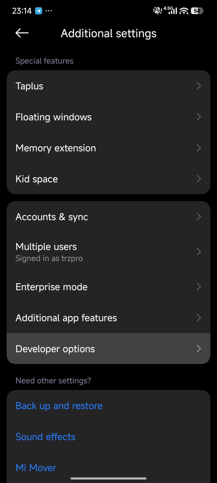 Developer Settings 2