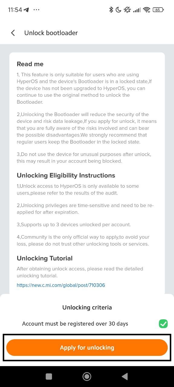 How to unlock bootloader in Xiaomi HyperOS 5