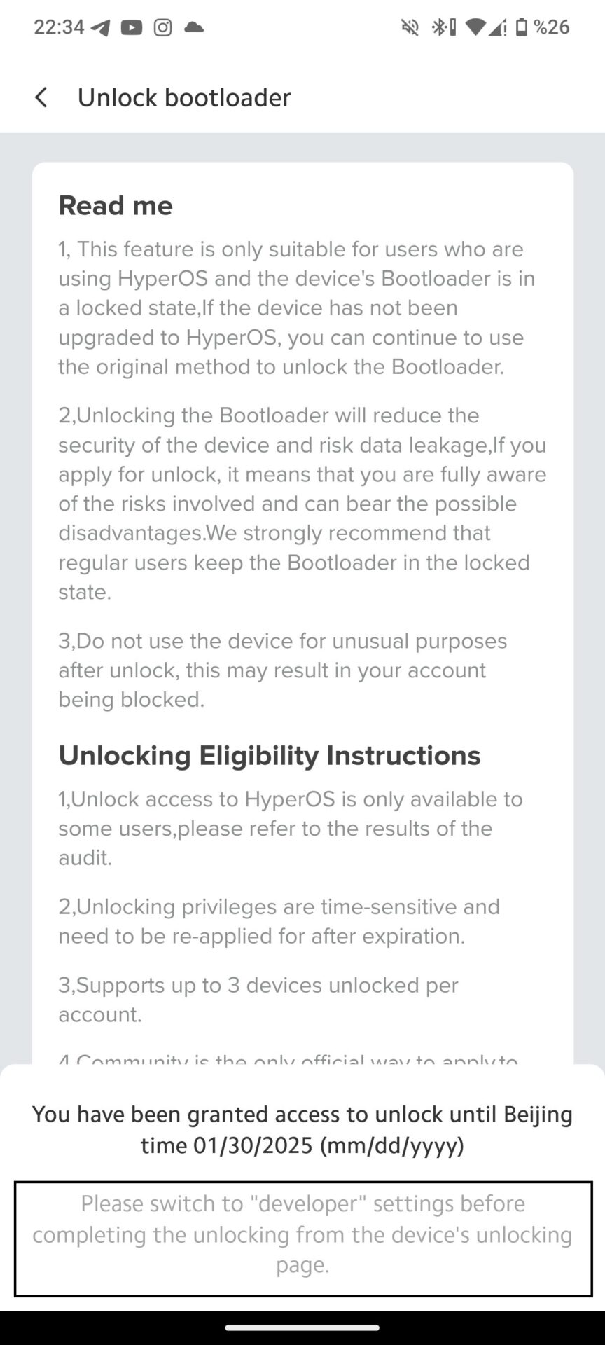 How to unlock bootloader in Xiaomi HyperOS 6