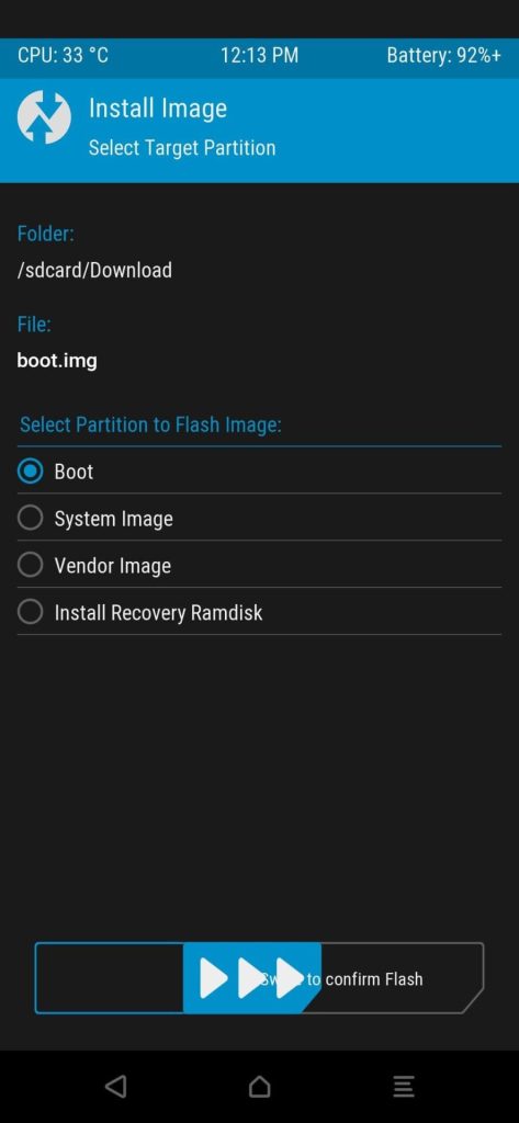 Install Image TWRP 1