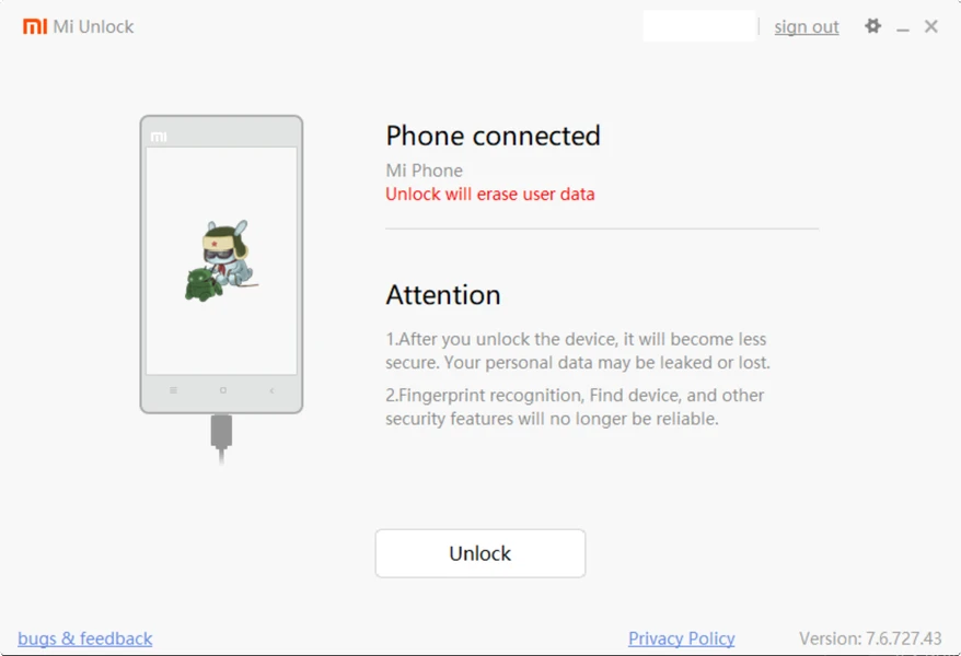 MI Unlock Tool 1