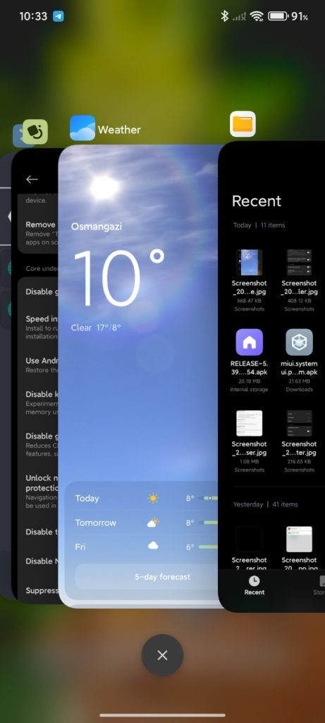 iOS Style Recent Apps HyperOS 2 1