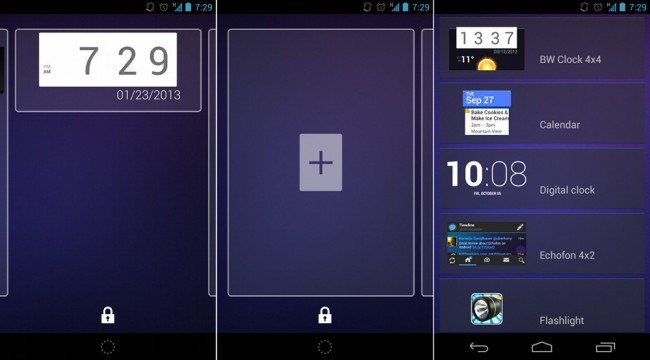 Lockscreen widgets Android 4.2