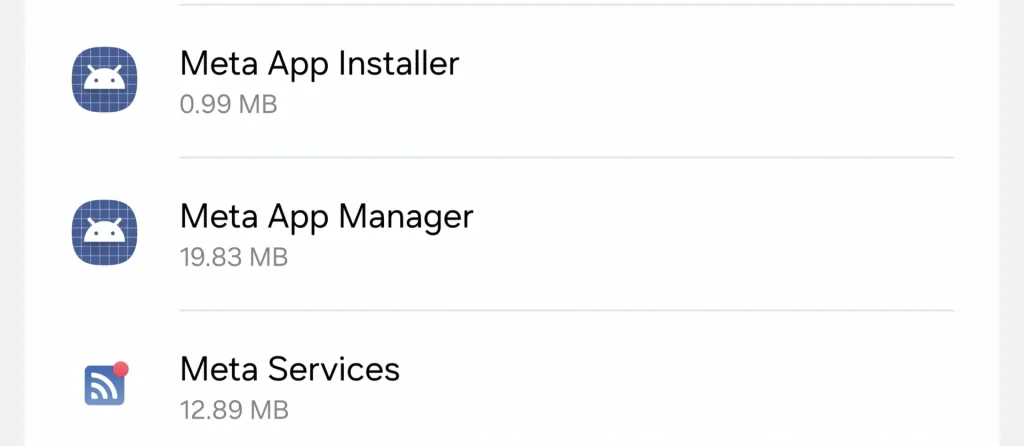 Meta services bloatware