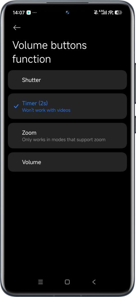Volume Buttons Function