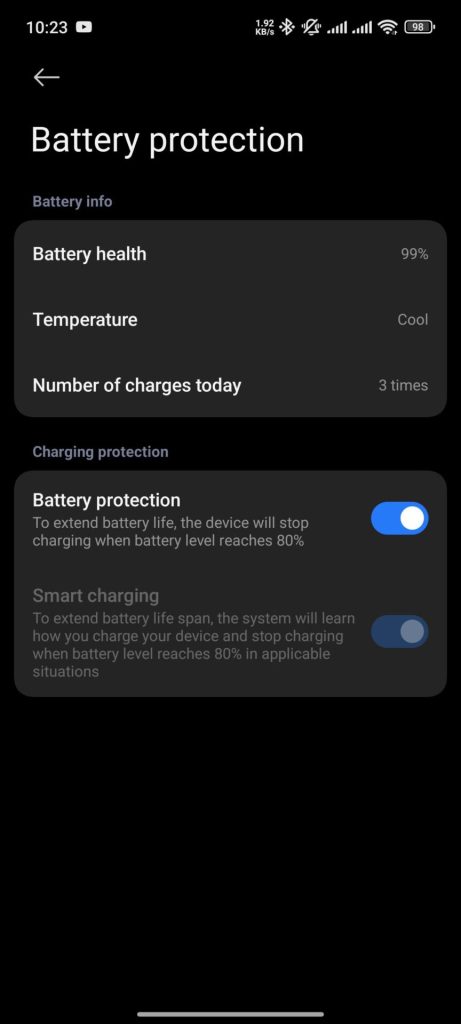 Xiaomi 80 limit charging