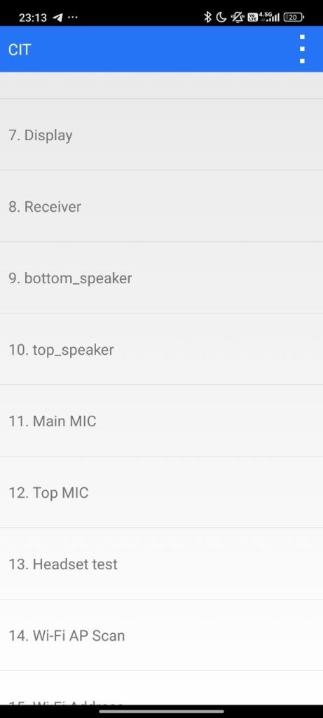 Xiaomi CIT menu 1