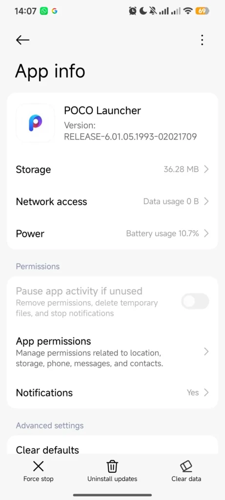 POCO Launcher iOS recent apps 1
