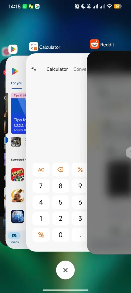 POCO Launcher iOS recent apps 2