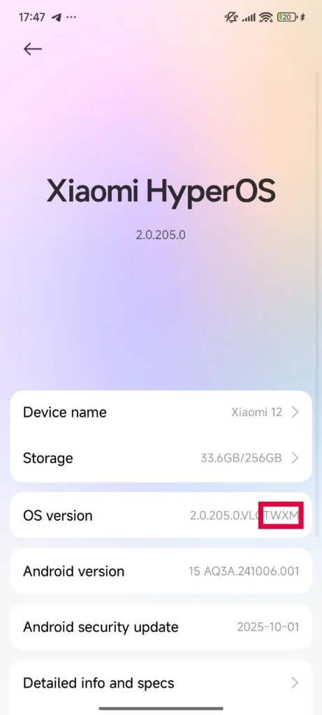 Rom region Xiaomi