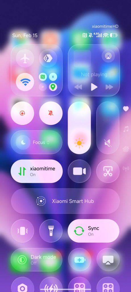 iOS control center module HyperOS 3 1