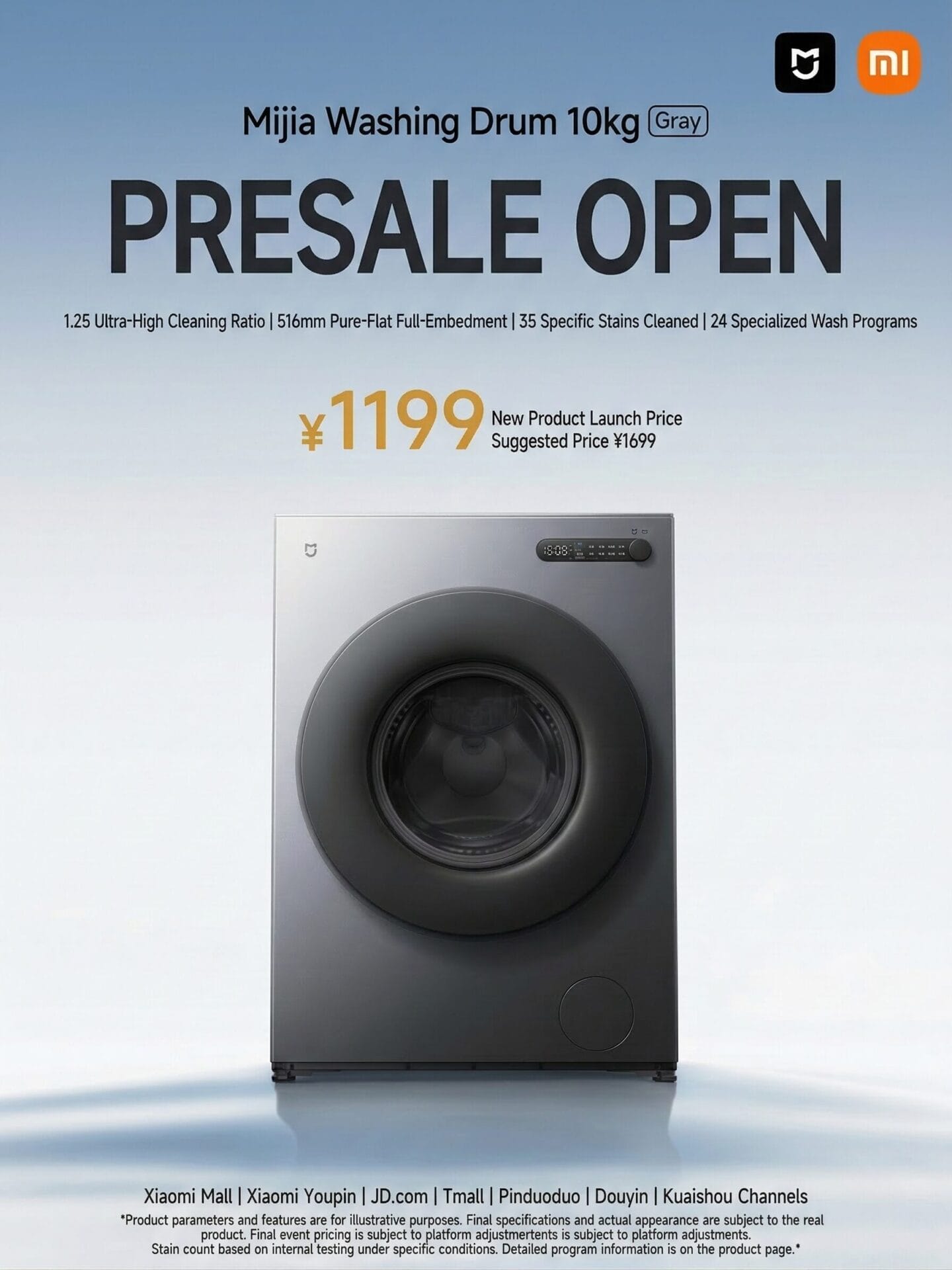 Xiaomi Launches Mijia 10kg Drum Washing Machine 2 Xiaom Mijia Drum Washing Machine Fedezd fel a Xiaomi új Mijia 10 kg