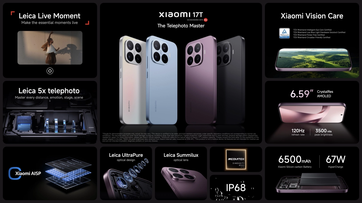 Xiaomi 17T series debuts with Xiaomi’s biggest global battery ever 2 17T specs "Felejtsd el a töltőket: Itt a Xiaomi 17T sorozat óriási akkumulátorral!"