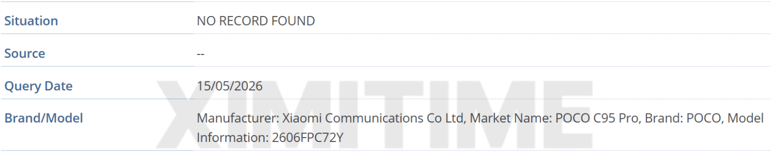 "Új Redmi 17 és POCO C95 Pro modellek bukkantak fel a GSMA adatbázisában!"