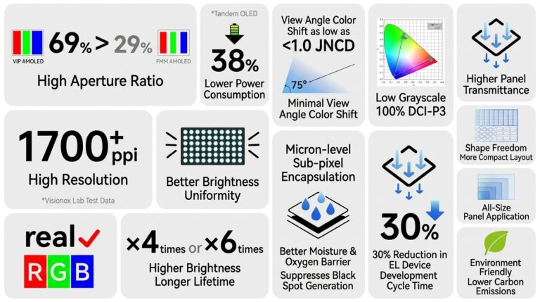 "Visionox ViP OLED technológia előnyökkel.