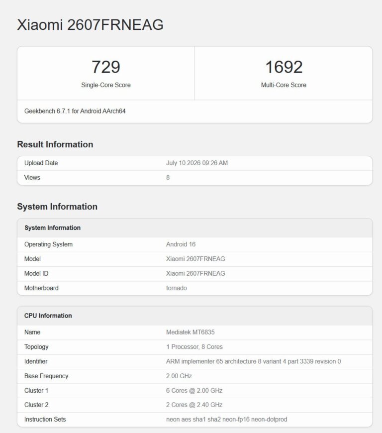 "Felfedte a Geekbench: Újraértelmezett REDMI 15C 5G érkezik!"