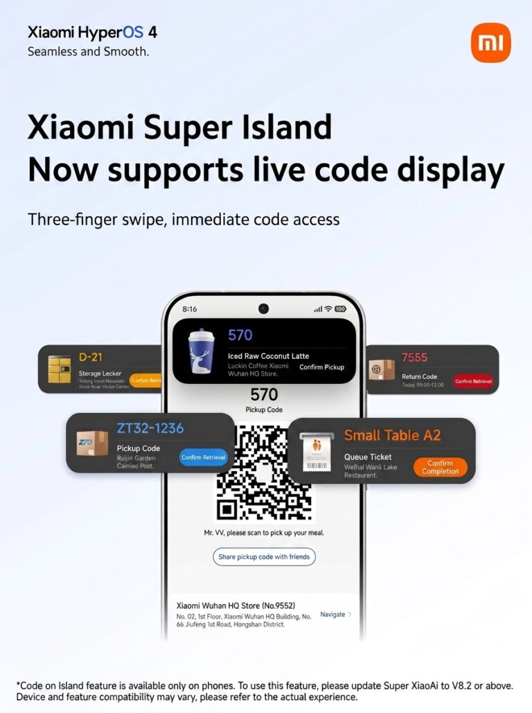 "Xiaomi HyperIsland: Villámgyors kódleolvasás háromujjas suhintással!"